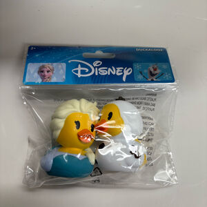 Pack Of 2 Disney Elsa And Olaf Duckalooz Rubber Duckie Jeep Duck Bath Toy